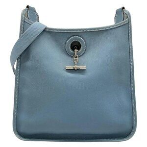 HERMES Vespa PM Blue Jean Veau Epsom Square J Shoulder Bag